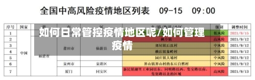 如何日常管控疫情地区呢/如何管理疫情-第3张图片