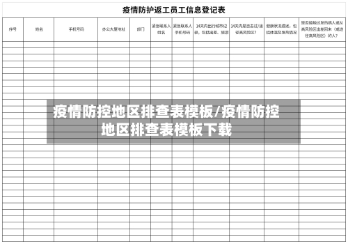 疫情防控地区排查表模板/疫情防控地区排查表模板下载