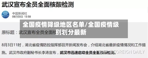 全国疫情降级地区名单/全国疫情级别划分最新