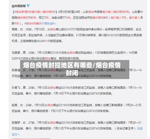 烟台疫情封控地区有哪些/烟台疫情封闭