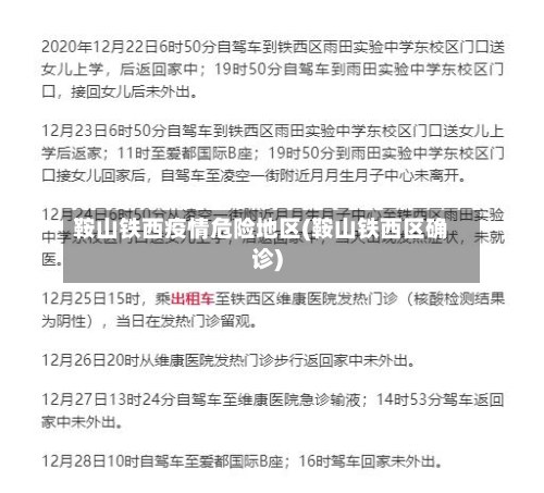 鞍山铁西疫情危险地区(鞍山铁西区确诊)