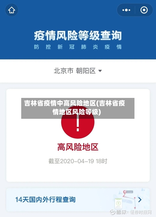 吉林省疫情中高风险地区(吉林省疫情地区风险等级)