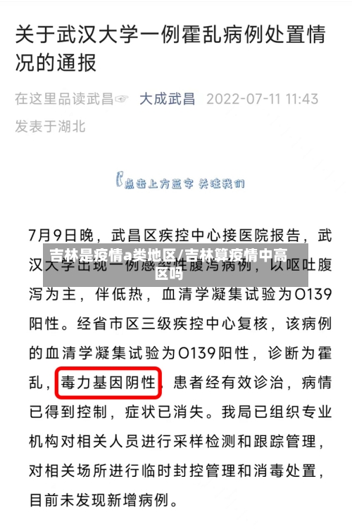 吉林是疫情a类地区/吉林算疫情中高区吗-第3张图片