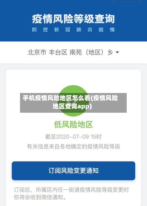 手机疫情风险地区怎么看(疫情风险地区查询app)