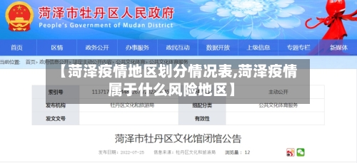 【菏泽疫情地区划分情况表,菏泽疫情属于什么风险地区】