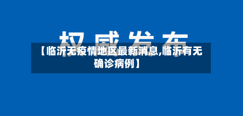 【临沂无疫情地区最新消息,临沂有无确诊病例】