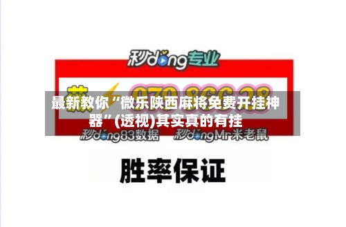 最新教你“微乐陕西麻将免费开挂神器	”(透视)其实真的有挂-第2张图片