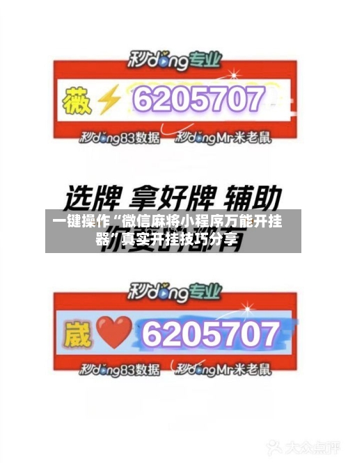 一键操作“微信麻将小程序万能开挂器”真实开挂技巧分享-第2张图片