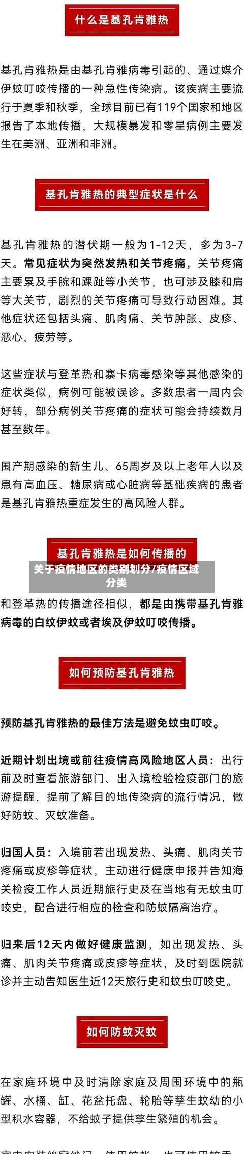 关于疫情地区的类别划分/疫情区域分类