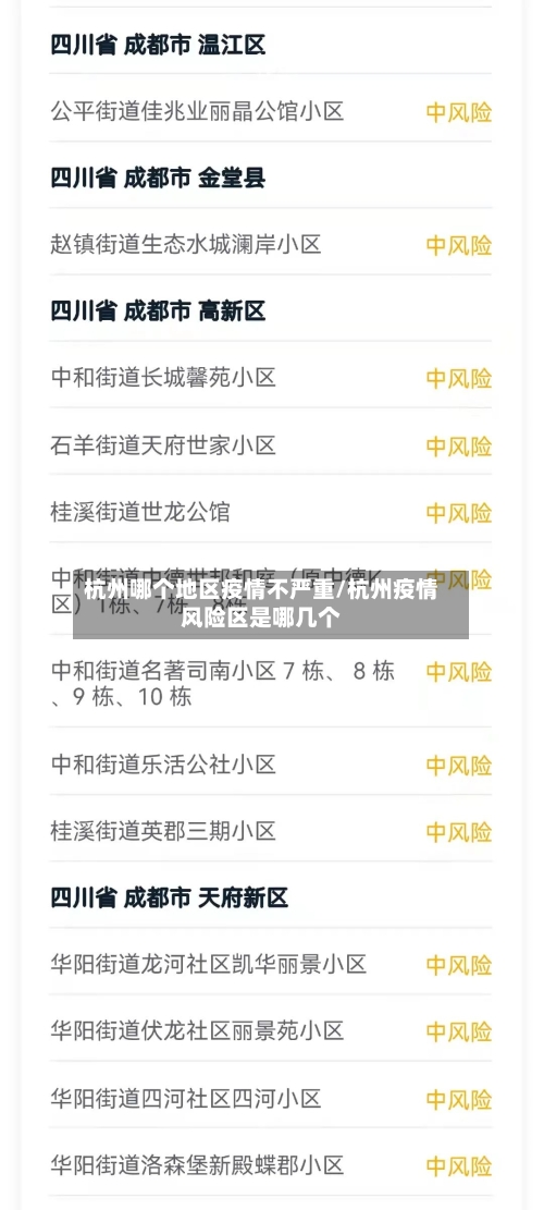 杭州哪个地区疫情不严重/杭州疫情风险区是哪几个