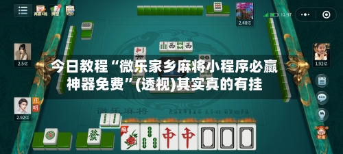 今日教程“微乐家乡麻将小程序必赢神器免费”(透视)其实真的有挂-第3张图片
