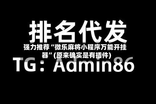 强力推荐“微乐麻将小程序万能开挂器”(原来确实是有插件)