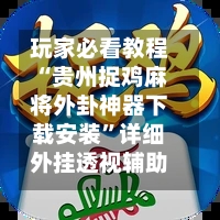 玩家必看教程“贵州捉鸡麻将外卦神器下载安装”详细外挂透视辅助软件教程-第3张图片