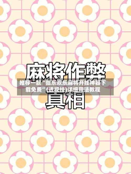 推荐一款“微乐欢乐麻将开挂神器下载免费”(透视挂)详细用法教程-第2张图片