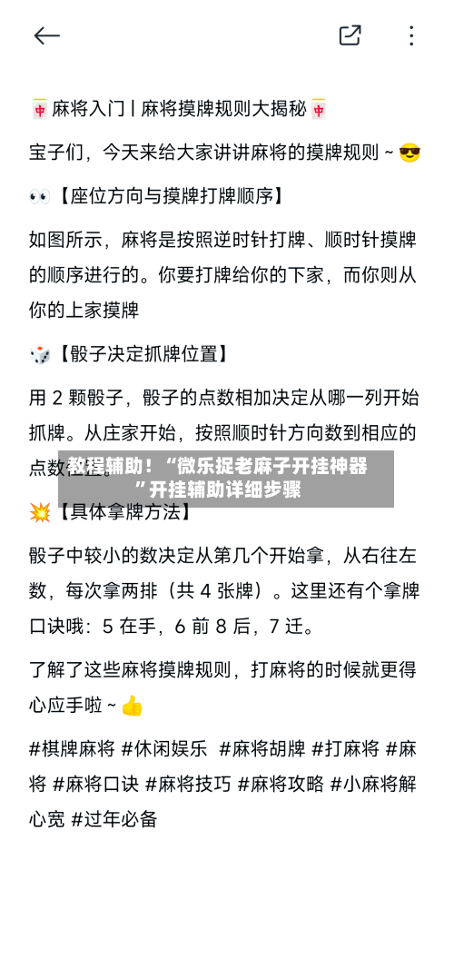 教程辅助！“微乐捉老麻子开挂神器	”开挂辅助详细步骤-第3张图片