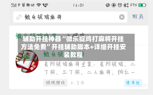 辅助开挂神器“微乐捉鸡打麻将开挂方法免费”开挂辅助脚本+详细开挂安装教程