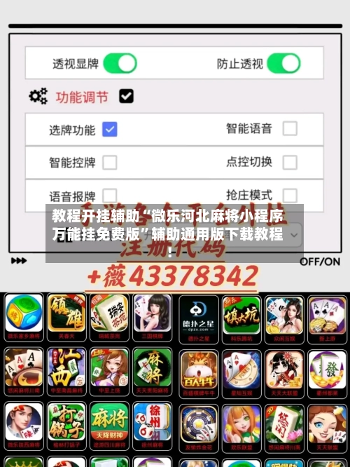 教程开挂辅助“微乐河北麻将小程序万能挂免费版”辅助通用版下载教程!