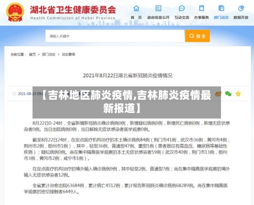 【吉林地区肺炎疫情,吉林肺炎疫情最新报道】