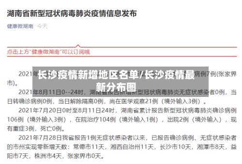 长沙疫情新增地区名单/长沙疫情最新分布图-第2张图片